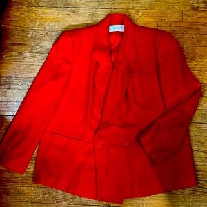 Evan-Picone Red Wool Women's Blazer 18 W
